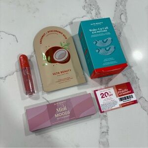 Ulta Beauty Lip Gloss, Eyeshadow, Mask, Eye Patch Set